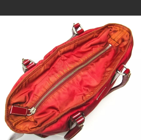 Prada Authentic Red Nylon Tote RARE - Picture 7 of 9